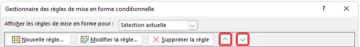 Excel : MFC - gérer les cellules vides, boutons Monter Descendre