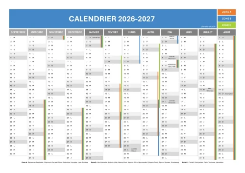 Calendrier Scolaire 2026 2027 T l charger Vacances Scolaires France 