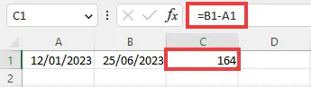Excel : dates - calculer la différence en jours