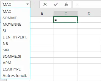 Excel : fonctions - insérer une fonction zone nom