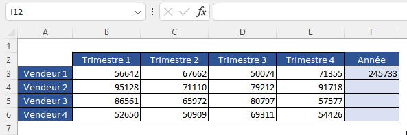 Excel : poignée de recopie formules
