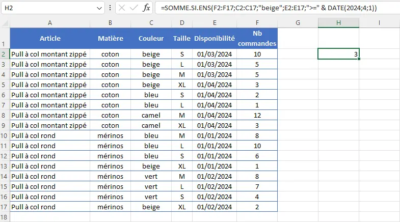 Excel : somme.si.ens - dates