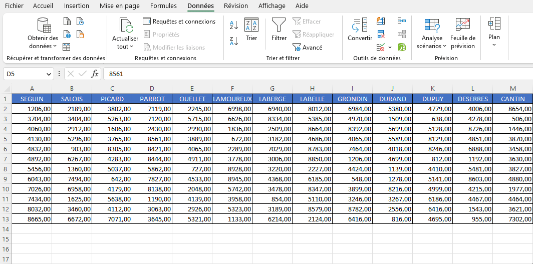 Excel : trier plusieurs colonnes - tri horizontal